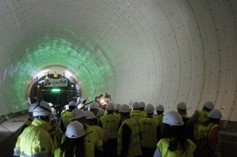 Zona impermeabilizada en un túnel.