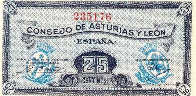 Un billete de los llamados 'Belarminos', porque el presidente de Asturias y León se llamaba Belarmino Tomás.