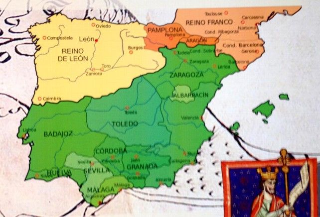 Un mapa del reino de León en el siglo XI en el que acertadamente no se diferencia Castilla del resto del territorio.