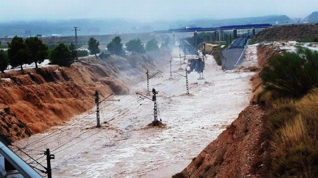 Inundaciones en septiembre de 2019 en la zona de La Font de la Figuera. Fotografía: Avamet.