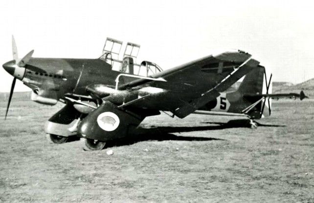 El Junkers Ju 87 'Antón' con el numeral 29-5, probablemente en La Virgen del Camino. 