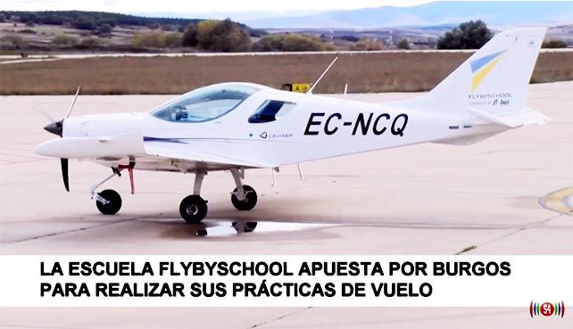 Escuela de Pilotos FlyBy School en Villafría, Burgos. Imagen: Canal 54.