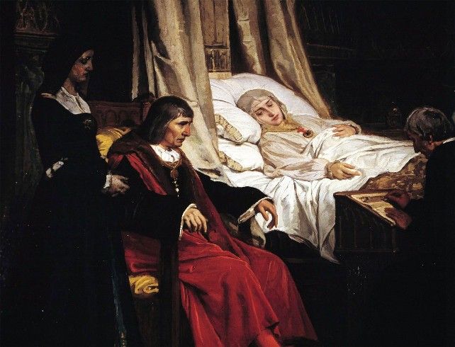 Fernando de Aragón e Isabel la Católica en su lecho de muerte. // Eduardo Rosales Gallinas (1864)