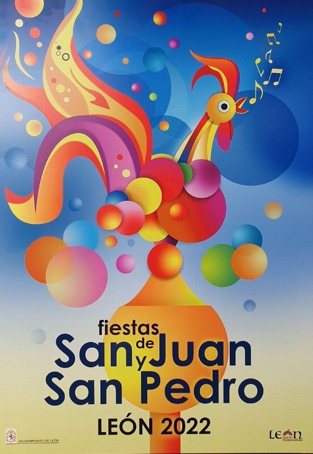 Cartel de las fiestas de San Juan y San Pedro de León 2022.