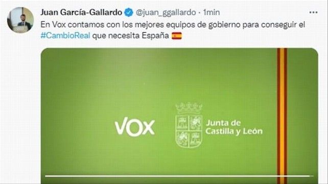 Imagen del vídeo subido por Juan García-Gallardo (Vox) a su cuenta de Twitter.